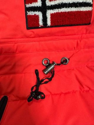 Anorak Geographical Norway Rojo y Negro