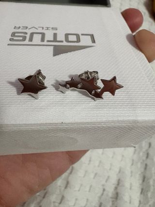 Pendientes Lotus Silver estrellas plata de ley