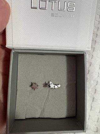 Pendientes Lotus Silver estrellas plata de ley