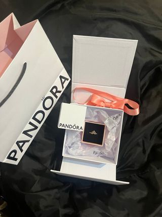 Anillo Pandora Corona Azul Dorado