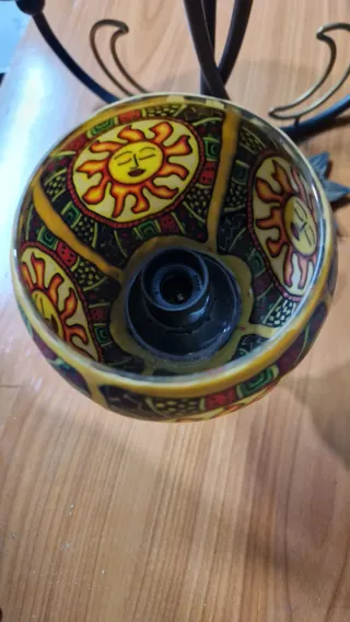 Lámpara de techo forja 3 tulipas sol y luna