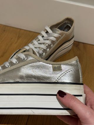 Zapatillas Coolway plataforma plateadas T.36