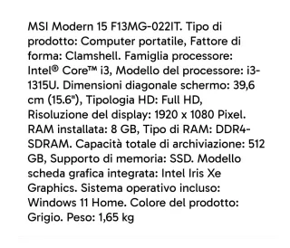 MSI Modern 15 Notebook