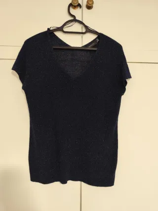 Top festivo Cortefiel azul Talla S