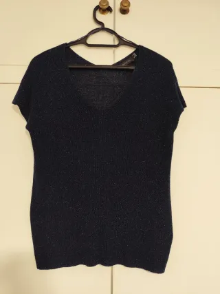 Top festivo Cortefiel azul Talla S