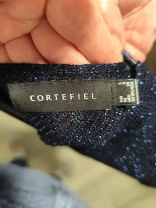 Top festivo Cortefiel azul Talla S