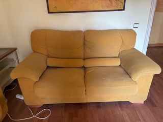 Sofás 3+2 plazas tela mostaza