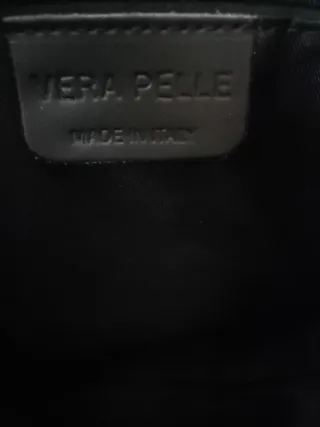 Bolso Vera Pelle Negro Made in Italy