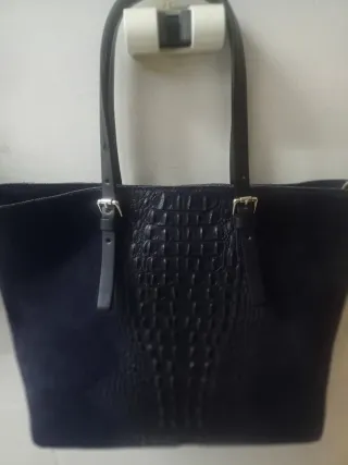 Bolso Vera Pelle Negro Made in Italy