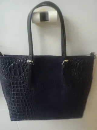 Bolso Vera Pelle Negro Made in Italy