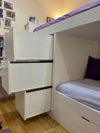 Litera 3 camas con cajones y armario