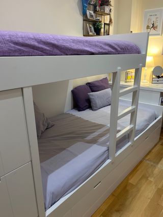 Litera 3 camas con cajones y armario