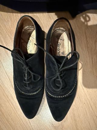 Zapatos Oxford Terciopelo Lanvin Negros