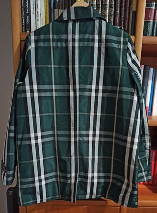 Gabardina mujer cuadros verdes talla 44