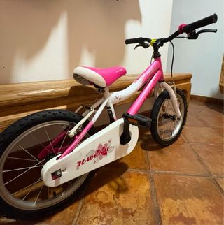 Bicicleta niña marca JL -WENTI color rosa y blanca