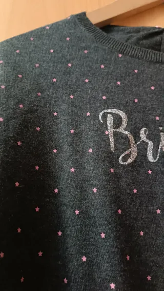 Jersey gris con lunares rosas talla M