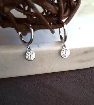 Pendientes Aro Plata Ley Circonita