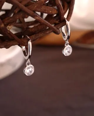 Pendientes Aro Plata Ley Circonita