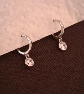 Pendientes Aro Plata Ley Circonita