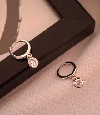 Pendientes Aro Plata Ley Circonita