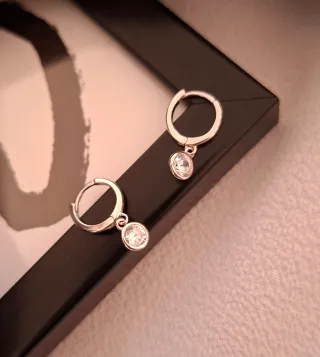 Pendientes Aro Plata Ley Circonita