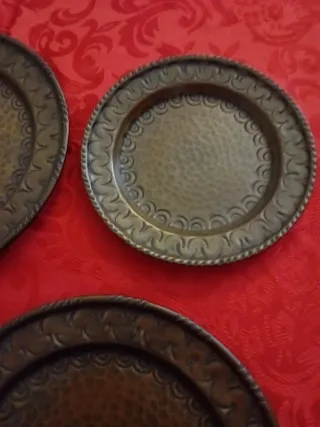 Set 3 Piatti Decorativi Rame Martellato