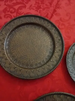 Set 3 Piatti Decorativi Rame Martellato