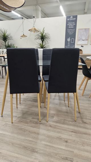 NOVEDAD! Conjunto mesa comedor cristal y 4 sillas