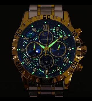 Reloj BINBOND Hombre Azul y Dorado