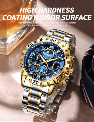 Reloj BINBOND Hombre Azul y Dorado