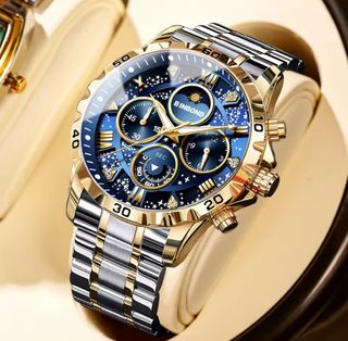 Reloj BINBOND Hombre Azul y Dorado
