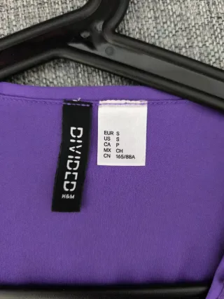 Vestido lentejuelas morado H&M Talla S