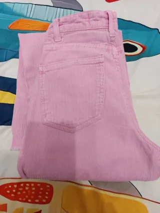 Pantalón pana Stradivarius rosa Talla XS