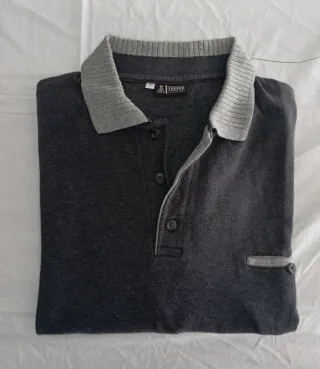 JERSEY - POLO DE CABALLERO GRIS.