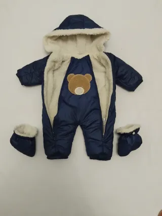 Tuta neonato con cappuccio e orsetto taglia 3 mesi
