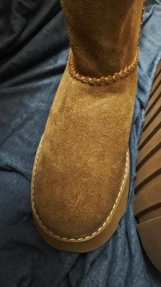 Botines planos piel forro pelo Stradivarius