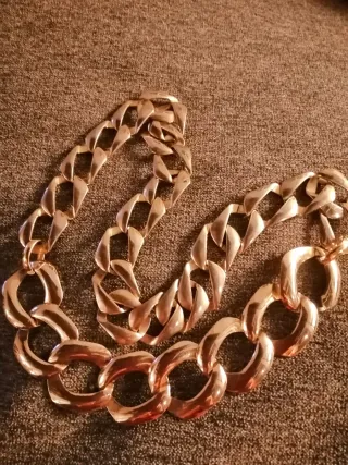 Collana anni '40 maglie grandi dorate