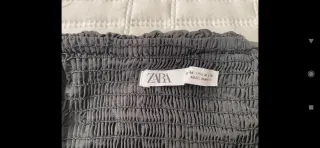 Top Zara Negro Hombros Descubiertos Volantes