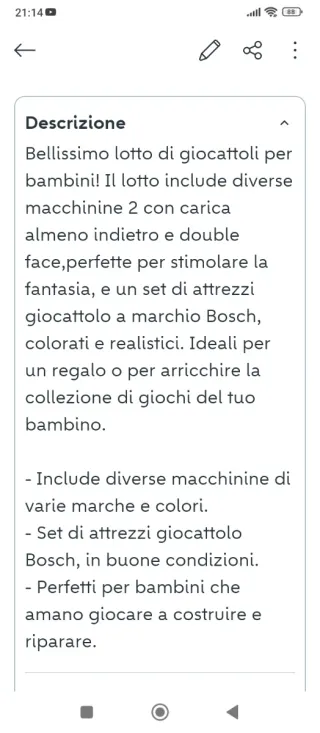 Lotto macchinine e attrezzi bimbi