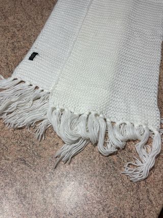 Sciarpa donna bianca con frange - regalo di Natale