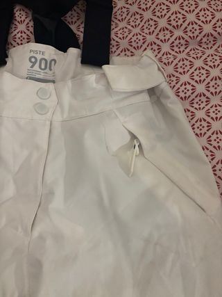 Pantalón de esquí blanco con tirantes