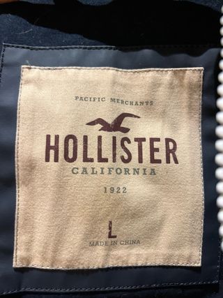 Chubasquero Hollister Talla L Negro