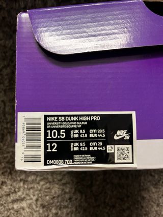 Nike Dunk High SB University Gold/Vivid Sulfur