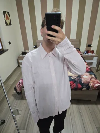 Camicia Hollister righe rosa taglia m