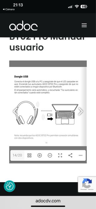 Auriculares ADOC BT02 Pro Bluetooth