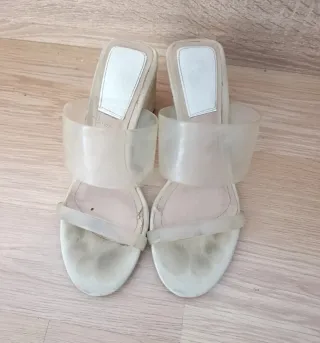 Sandalias cuña transparentes talla 36