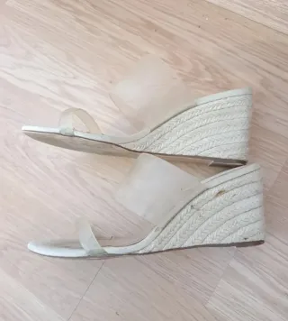 Sandalias cuña transparentes talla 36