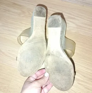 Sandalias cuña transparentes talla 36