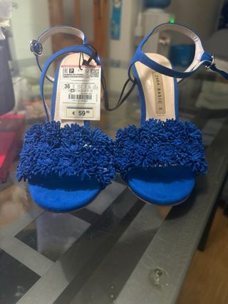 Zapatos tacón Zara azul talla 36 4️⃣0️⃣€