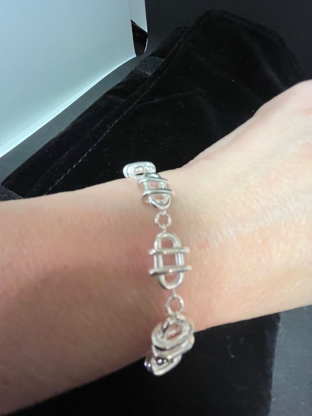 Pulsera de plata con eslabones